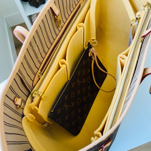 👑 NEW! Neverfull GM MM LV purse organizer insert with zippers for Louis Voution - Picture 8 of 16